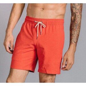 Fair Harbor Size x Nifty Genius Large Red- Orange Swim Trunks